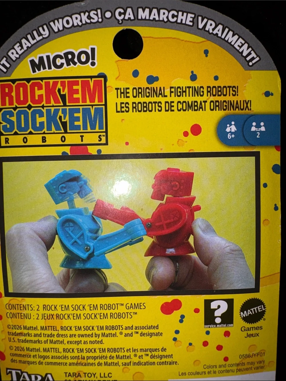 Mattel Rock 'Em Sock 'Em Micro Ring Robots Blue & Red